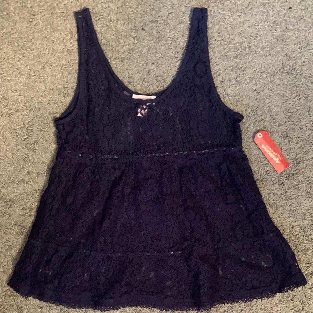 Arizona Navy Lace Tank Top